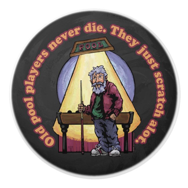 Old Pool Player Keramikknauf (Vorderseite)