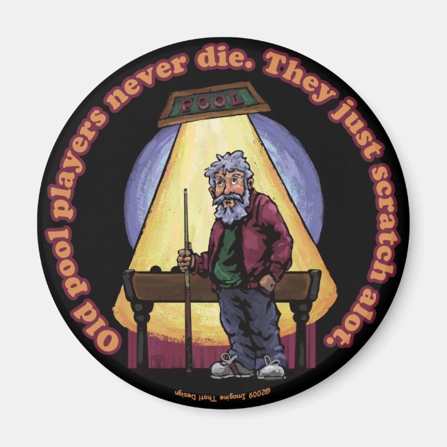 Old Pool Player Magnet (Vorne)
