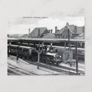 Old Postcard - Bahnhof Guildford Postkarte