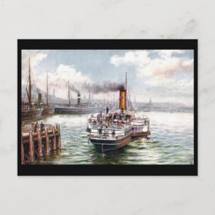 Old Postcard - Belfast Harbour Postkarte