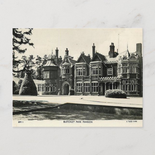 Old Postcard - Bletchley Park Mansion Postkarte (Vorderseite)