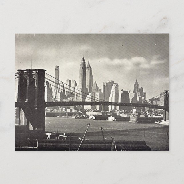 Old Postcard - Brooklyn Bridge, NYC Postkarte (Vorderseite)