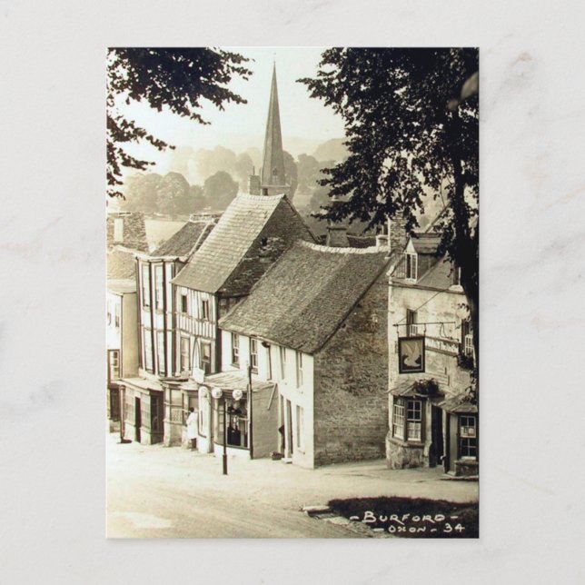 Old Postcard - Burford, Oxfordshire, England Postkarte (Vorderseite)