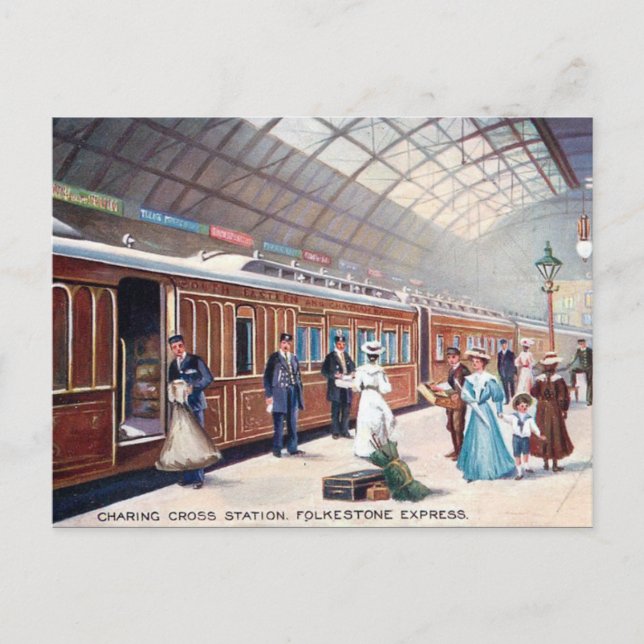 Old Postcard - Charing Cross Station, London Postkarte (Vorderseite)