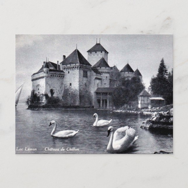 Old Postcard - Château de Chillon, Schweiz Postkarte (Vorderseite)