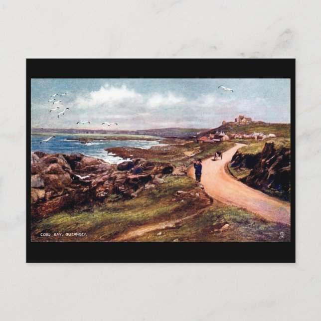 Old Postcard - Cobo Bay, Guernsey, Channel Islands Postkarte (Vorderseite)