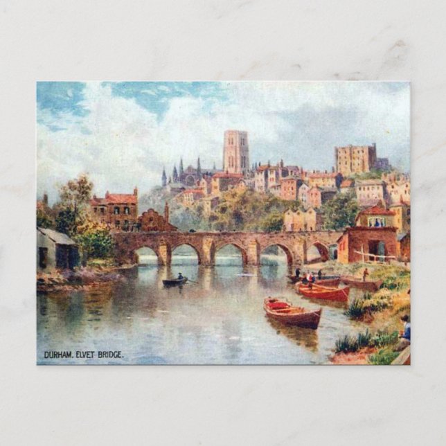 Old Postcard - Elvet Bridge, Durham Postkarte (Vorderseite)