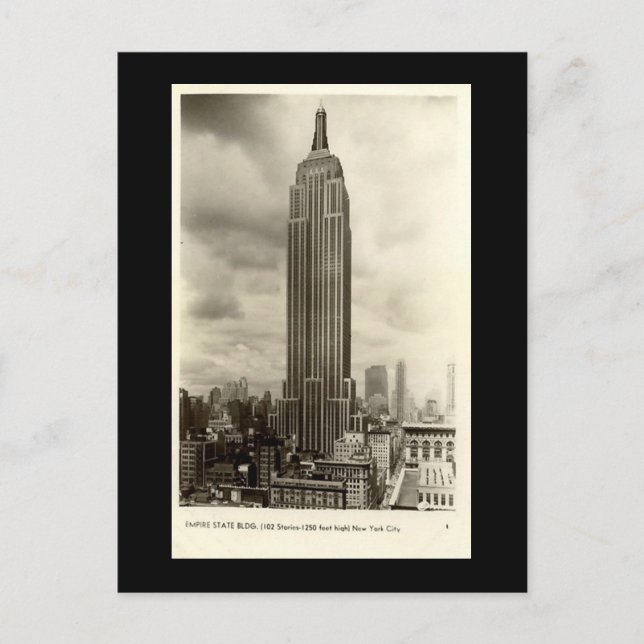 Old Postcard, Empire State Gebäude, New York City Postkarte (Vorderseite)