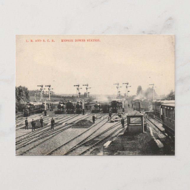 Old Postcard - Epsom Downstation Postkarte (Vorderseite)