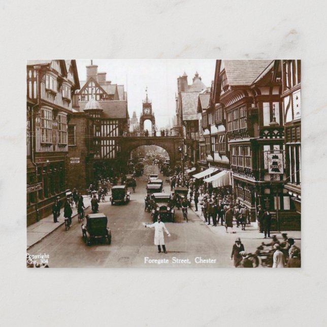 Old Postcard - Foregate Street, Chester, England Postkarte (Vorderseite)