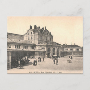 Old Postcard - Gare Dijon-Ville, Dijon, Frankreich Postkarte