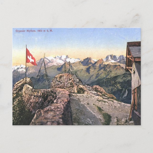 Old Postcard - Grosser Mythen, Schwyz, Schweiz Postkarte (Vorderseite)