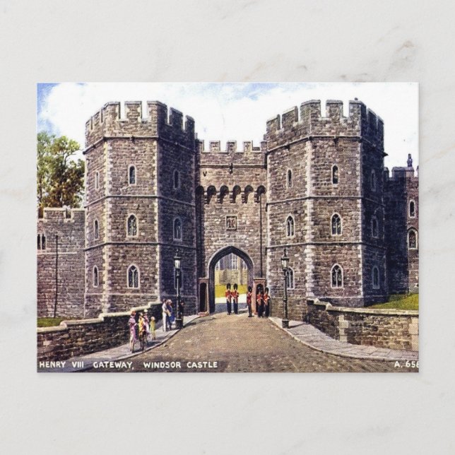 Old Postcard - Henry VIII Gateway, Windsor Castle Postkarte (Vorderseite)