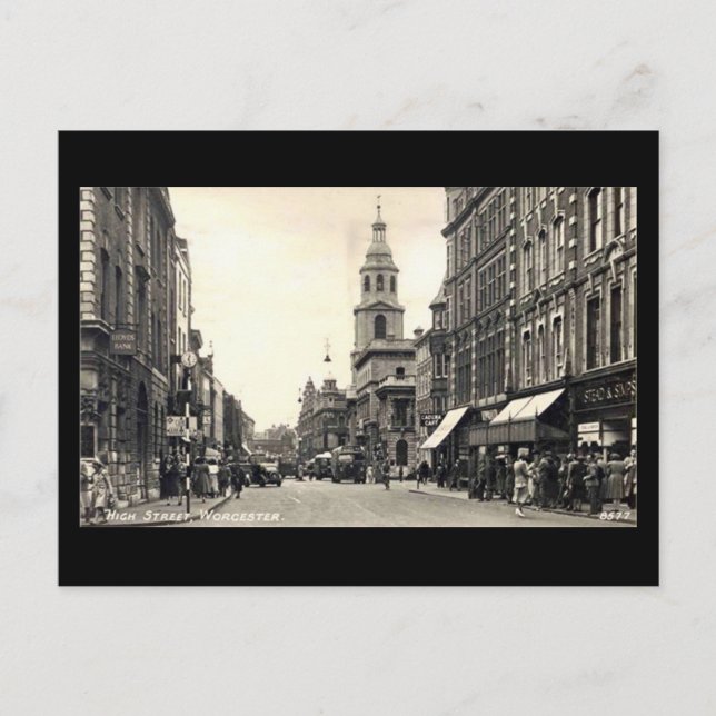 Old Postcard - High Street, Worcester Postkarte (Vorderseite)