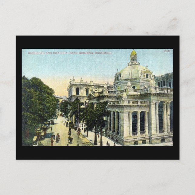 Old Postcard - Hong Kong and Shanghai Bank, Hong Postkarte (Vorderseite)