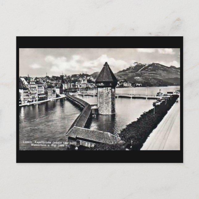 Old Postcard - Kapellbrucke, Luzern, Schweiz Postkarte (Vorderseite)