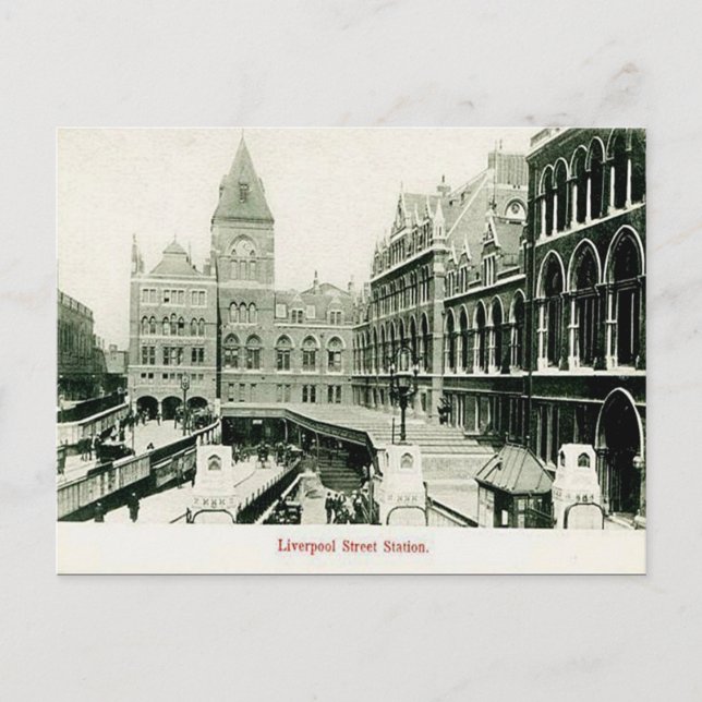 Old Postcard - Liverpool St Station, London Postkarte (Vorderseite)