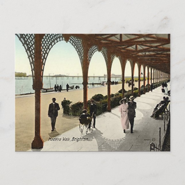 Old Postcard - Madeira Walk, Brighton Postkarte (Vorderseite)