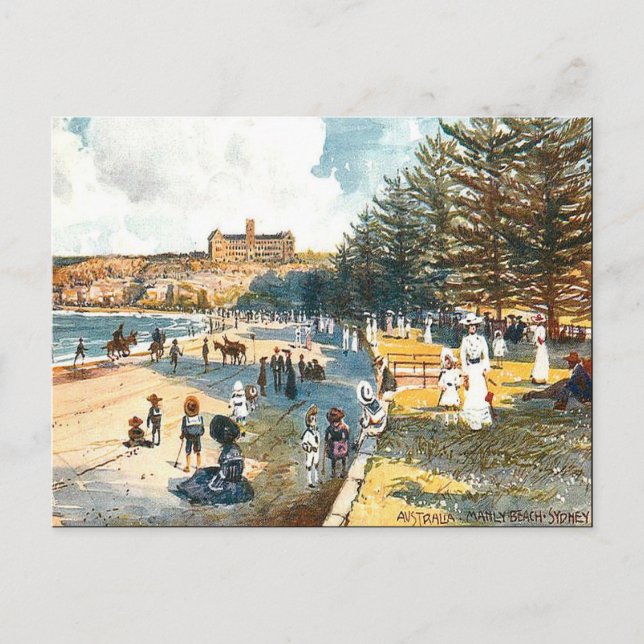 Old Postcard - Manly Beach, Sydney, NSW Postkarte (Vorderseite)