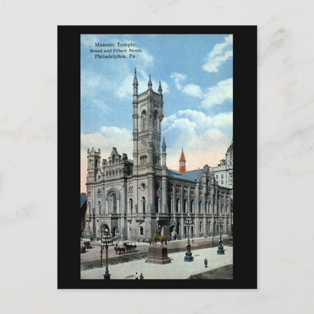 Old Postcard - Masonic Tempel, Philadelphia PA Postkarte (Vorderseite)