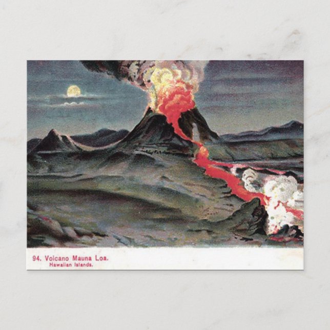 Old Postcard - Mauna Loa, Hawaiianische Inseln Postkarte (Vorderseite)