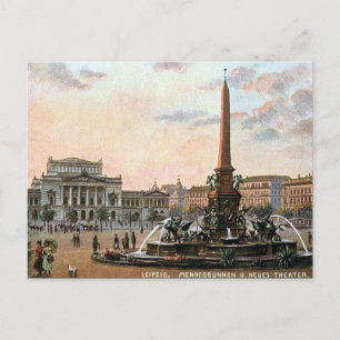 Old Postcard - Mendebrunnen, Leipzig Postkarte