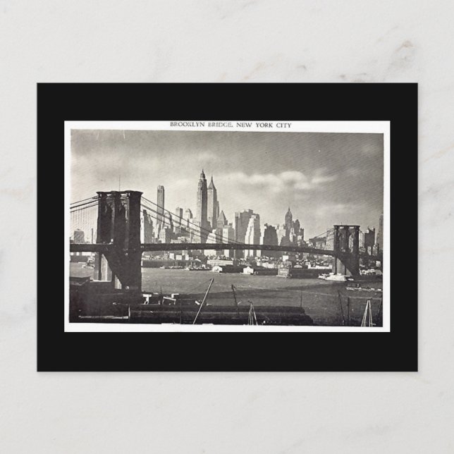 Old Postcard, New York City, Brooklyn Bridge Postkarte (Vorderseite)