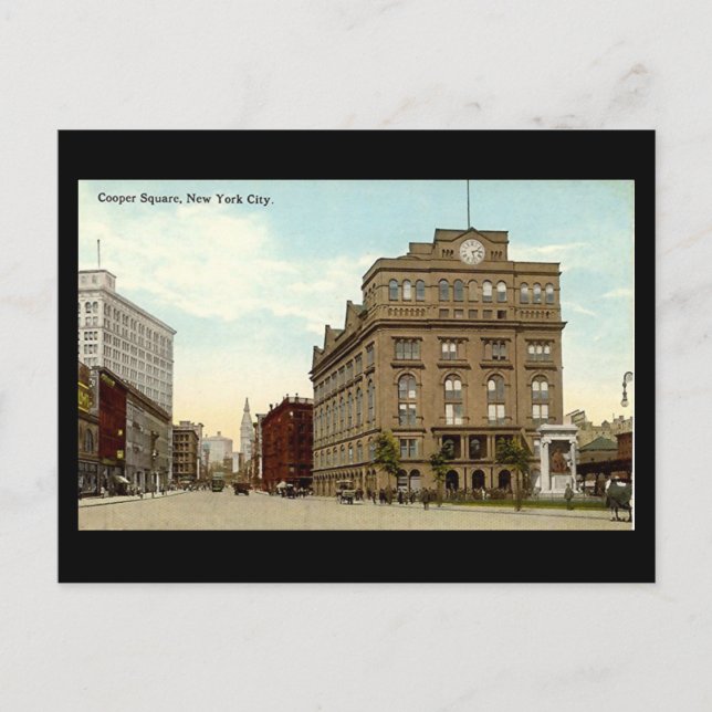 Old Postcard, New York City, Cooper Square Postkarte (Vorderseite)