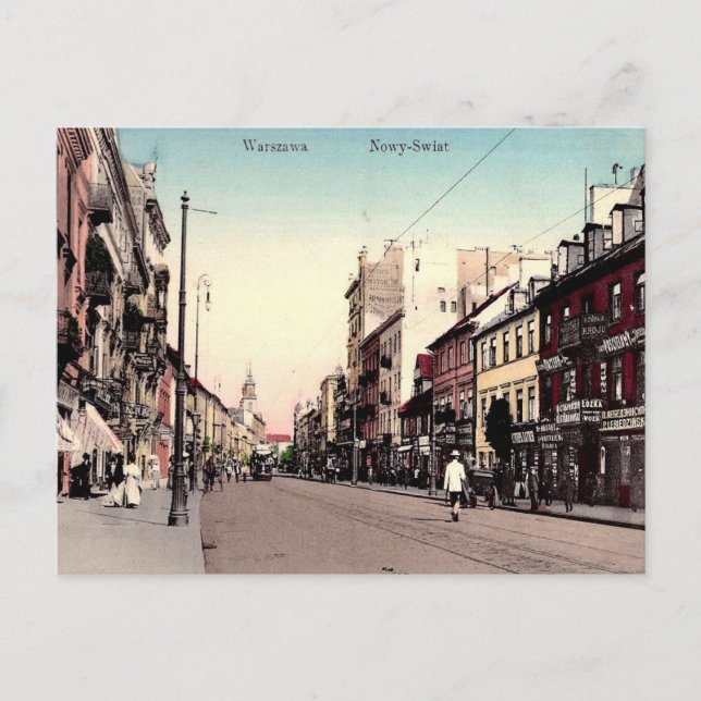 Old Postcard - Nowy Swiat, Warschau, Polen Postkarte (Vorderseite)