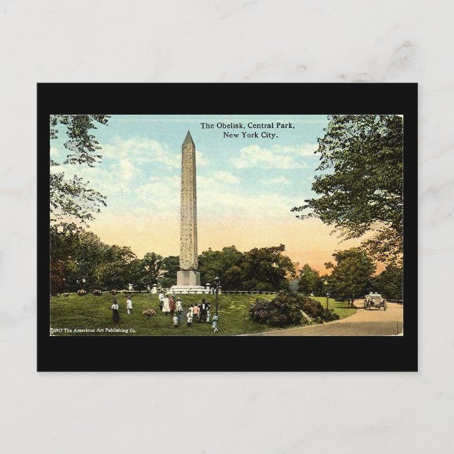 Old Postcard - Obelisk, Central Park, NYC, 1917 Postkarte (Vorderseite)