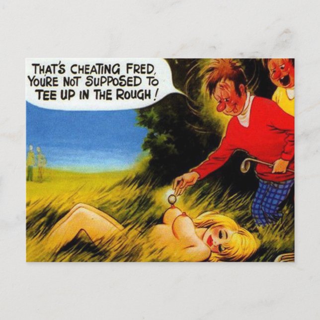 Old Postcard - Old Comic Golf Postcard Postkarte (Vorderseite)