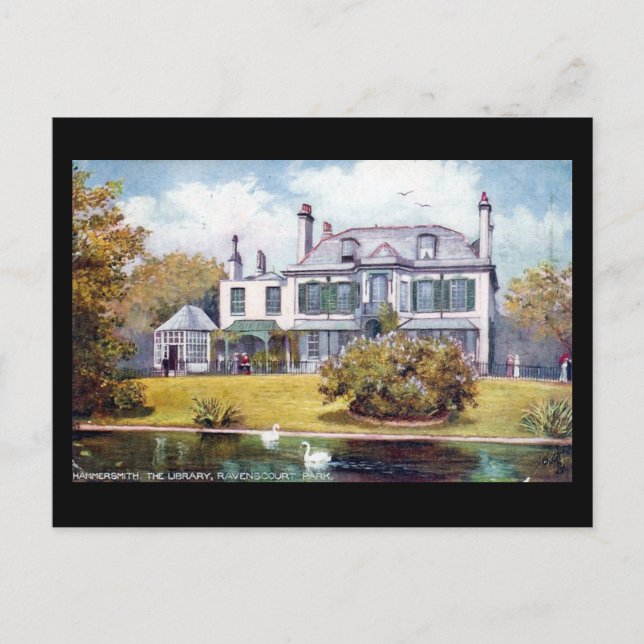 Old Postcard - Ravenscourt Park Library, Hammersmi Postkarte (Vorderseite)