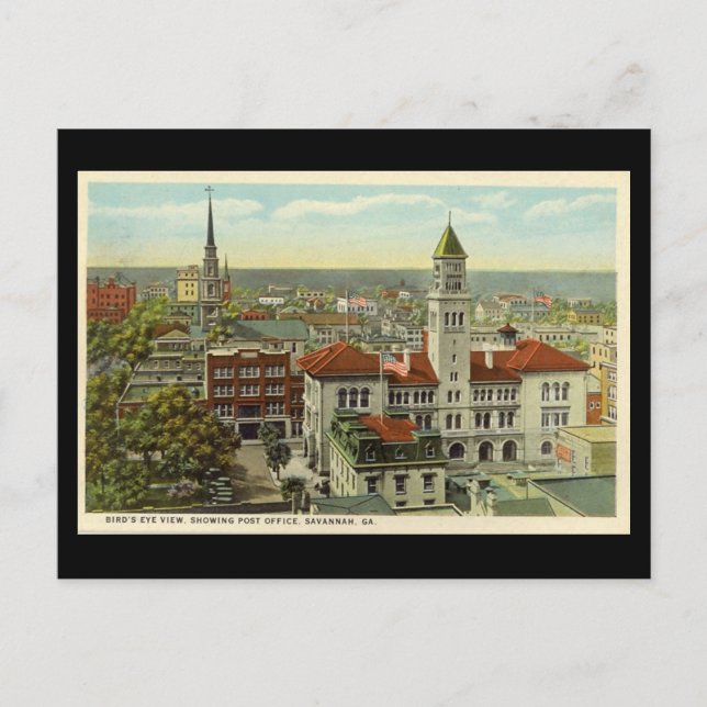 Old Postcard, Savannah, Georgia, USA Postkarte (Vorderseite)
