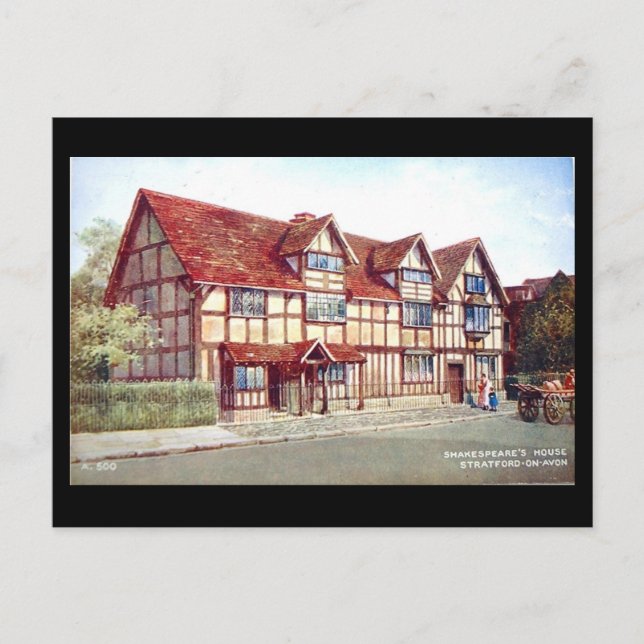 Old Postcard - Shakespeares Geburtsort, Stratford Postkarte (Vorderseite)