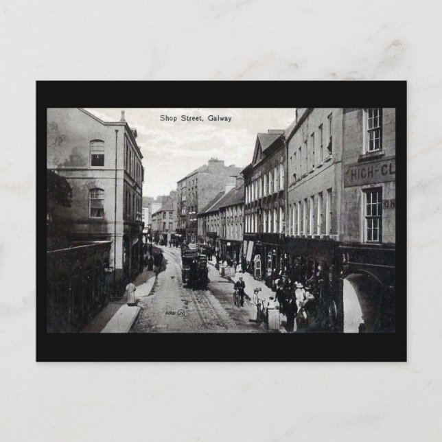Old Postcard - Shop St, Galway, Irland Postkarte (Vorderseite)