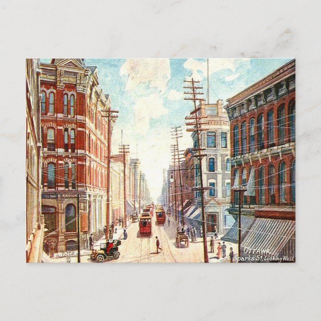 Old Postcard - Sparks St, Ottawa, Kanada Postkarte (Vorderseite)
