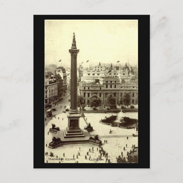 Old Postcard - Trafalgar Square, London Postkarte (Vorderseite)
