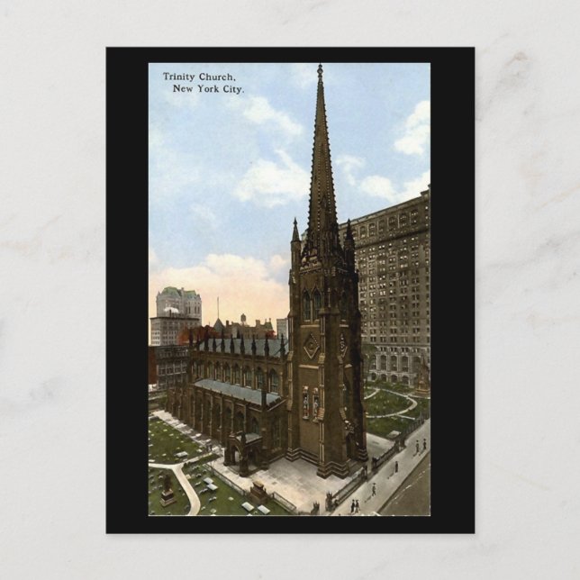 Old Postcard, Trinity Church, New York City Postkarte (Vorderseite)