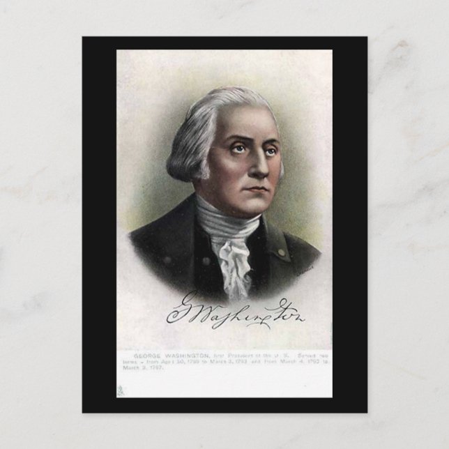 Old Postcard - US-Präsident George Washington Postkarte (Vorderseite)
