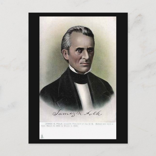 Old Postcard - US-Präsident James K Polk Postkarte (Vorderseite)