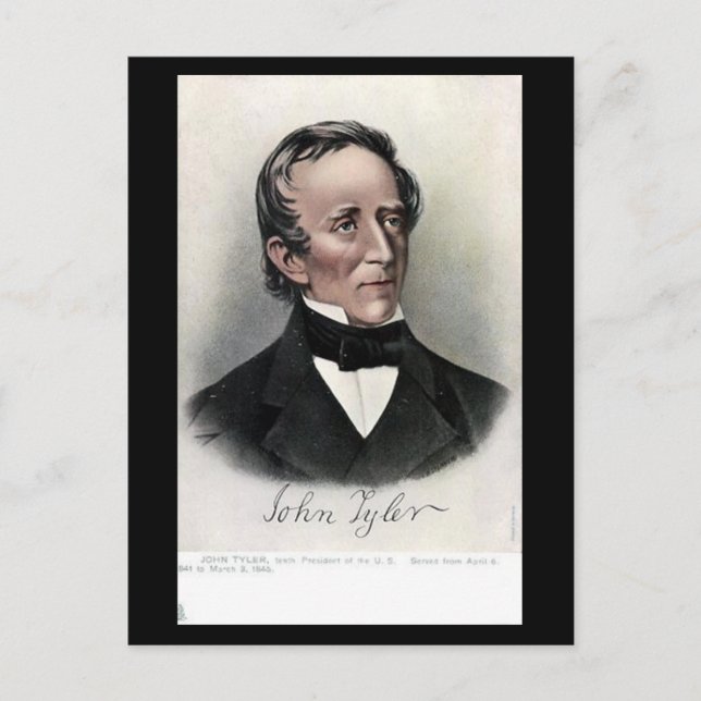 Old Postcard - US-Präsident John Tyler Postkarte (Vorderseite)