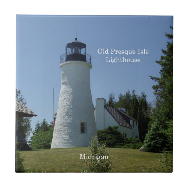 Old Presque Isle Lighthouse Fliesen (Vorderseite)