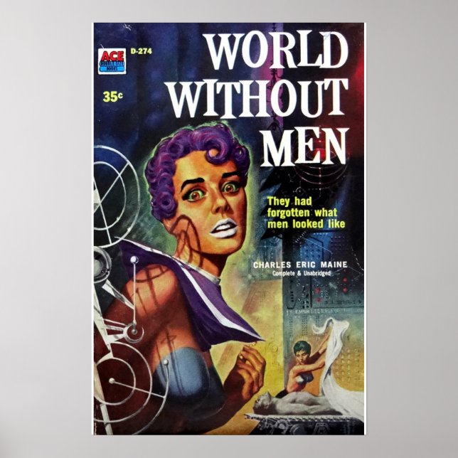 Old Pulp Buch World WIthout Men Poster (Vorne)