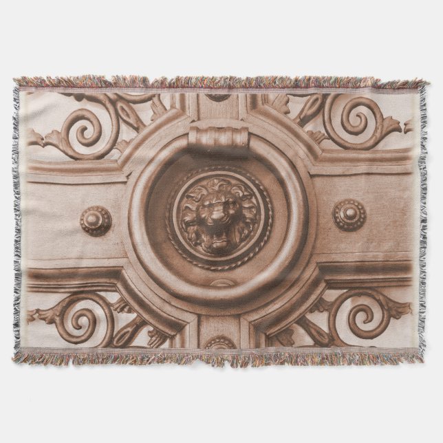 Old Quarter Barcelona Löwe Door Knocker Blanket Decke (Vorderseite)