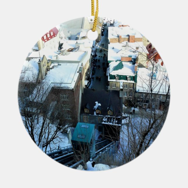 Old Quebec City, Quebec, Kanada Keramik Ornament (Vorne)