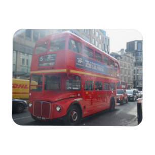 Old Red City Bus London 3"x4 Magnet
