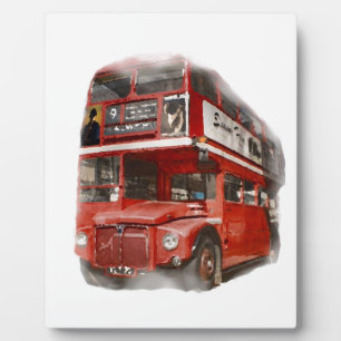 Old Red London Bus Fotoplatte