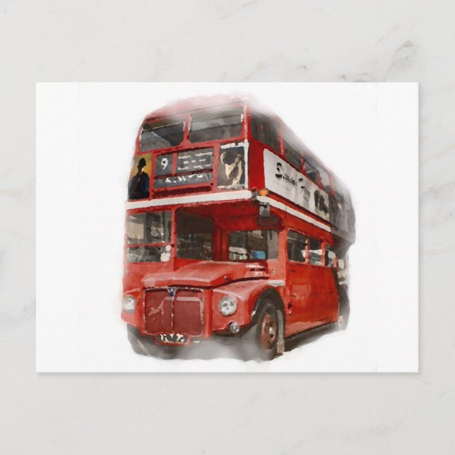 Old Red London Bus Postkarte (Vorderseite)