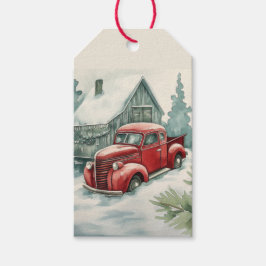 Old Red Truck Weihnachtsgeschenke Tags Geschenkanhänger