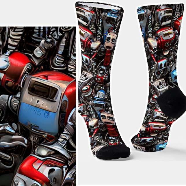 Old Robot Junkyard Industrial Technology Grunge Socken (Von Creator hochgeladen)